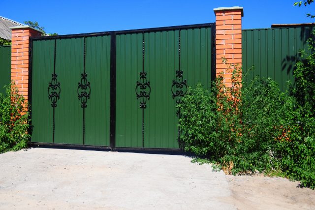 Residential custom metal fence gate